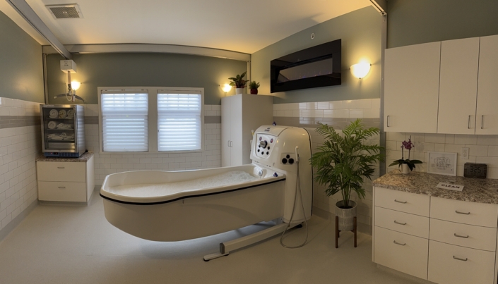 Therapeutic Spa Room After with Fireplace